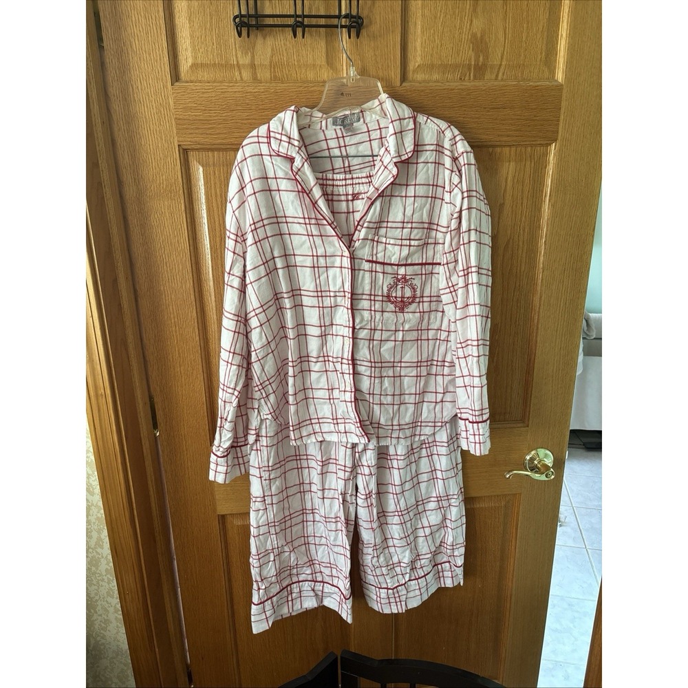 J.Crew Relaxed pajama pant set in Red plaid cotton flannel Winter Comfy